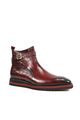 Carrucci Vesper Crocodile Embossed Leather Jodhpur Boot (CAR1019)-AmbrogioShoes
