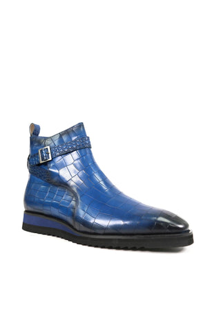 Carrucci Vesper Crocodile Embossed Leather Jodhpur Boot (CAR1019)-AmbrogioShoes