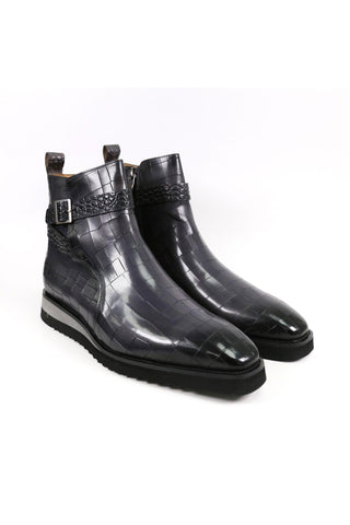 Carrucci Vesper Crocodile Embossed Leather Jodhpur Boot (CAR1019)-AmbrogioShoes