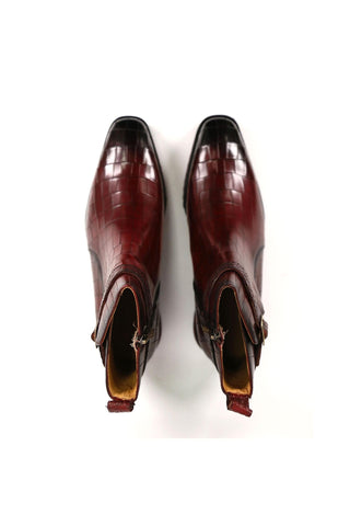 Carrucci Vesper Crocodile Embossed Leather Jodhpur Boot (CAR1019)-AmbrogioShoes