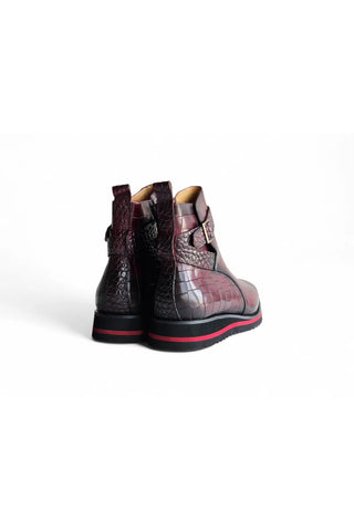 Carrucci Vesper Crocodile Embossed Leather Jodhpur Boot (CAR1019)-AmbrogioShoes