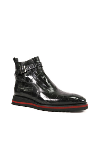 Carrucci Vesper Crocodile Print Leather Jodhpur Boot (CAR1019)-AmbrogioShoes