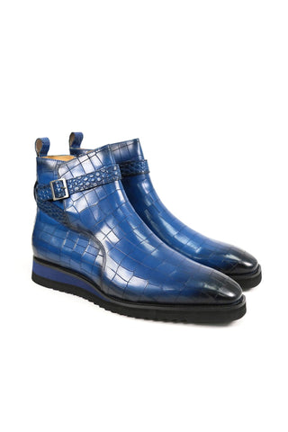 Carrucci Vesper Crocodile Print Leather Jodhpur Boot (CAR1019)-AmbrogioShoes