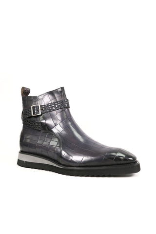Carrucci Vesper Crocodile Print Leather Jodhpur Boot (CAR1019)-AmbrogioShoes