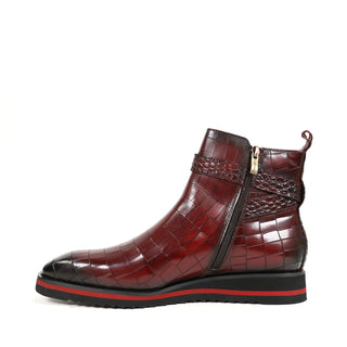 Carrucci Vesper Crocodile Print Leather Jodhpur Boot (CAR1019)-AmbrogioShoes