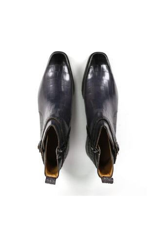 Carrucci Vesper Crocodile Print Leather Jodhpur Boot (CAR1019)-AmbrogioShoes