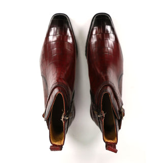 Carrucci Vesper Crocodile Print Leather Jodhpur Boot (CAR1019)-AmbrogioShoes