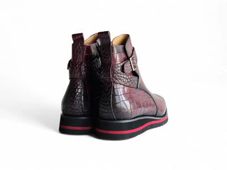 Carrucci Vesper Crocodile Print Leather Jodhpur Boot (CAR1019)-AmbrogioShoes