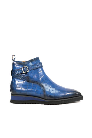 Carrucci Vesper Crocodile Print Leather Jodhpur Boot (CAR1019)-AmbrogioShoes