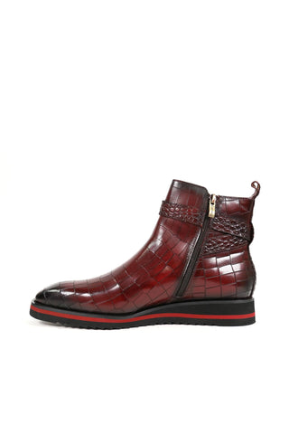 Carrucci Vesper Crocodile Print Leather Jodhpur Boot (CAR1019)-AmbrogioShoes