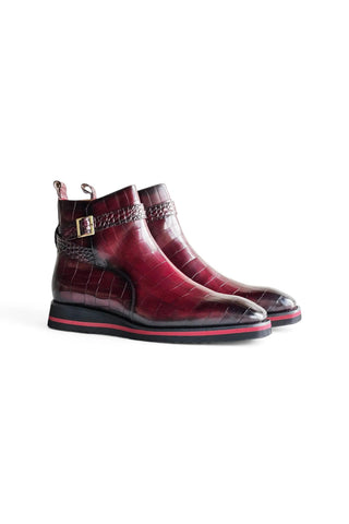 Carrucci Vesper Crocodile Print Leather Jodhpur Boot (CAR1019)-AmbrogioShoes