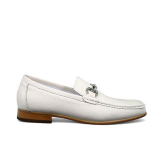 Carrucci Victor Men's Shoes Pebble Grain Leather Slip-On Horsebit Moccasin Loafer (CAR1008)-AmbrogioShoes