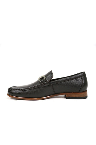 Carrucci Victor Pebble Grain Leather Slip-On Horsebit Moccasin Loafer (CAR1008)-AmbrogioShoes