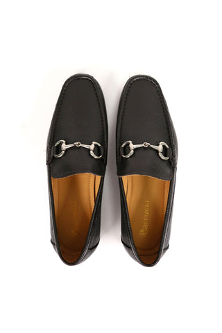 Carrucci Victor Pebble Grain Leather Slip-On Horsebit Moccasin Loafer (CAR1008)-AmbrogioShoes
