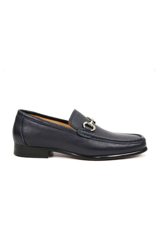 Carrucci Victor Pebble Grain Leather Slip-On Horsebit Moccasin Loafer (CAR1008)-AmbrogioShoes