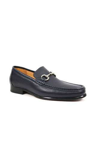 Carrucci Victor Pebble Grain Leather Slip-On Horsebit Moccasin Loafer (CAR1008)-AmbrogioShoes