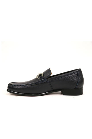 Carrucci Victor Pebble Grain Leather Slip-On Horsebit Moccasin Loafer (CAR1008)-AmbrogioShoes