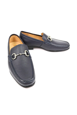 Carrucci Victor Pebble Grain Leather Slip-On Horsebit Moccasin Loafer (CAR1008)-AmbrogioShoes
