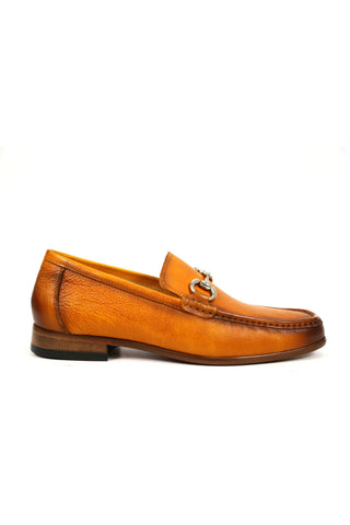 Carrucci Victor Pebble Grain Leather Slip-On Horsebit Moccasin Loafer (CAR1008)-AmbrogioShoes