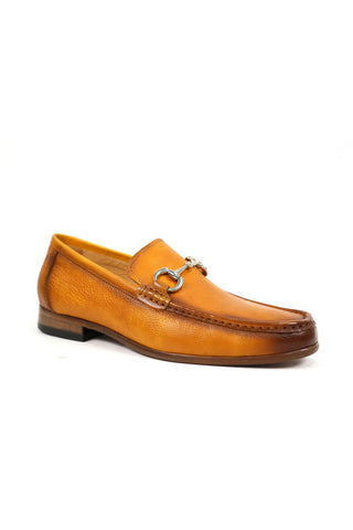 Carrucci Victor Pebble Grain Leather Slip-On Horsebit Moccasin Loafer (CAR1008)-AmbrogioShoes