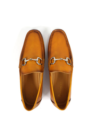 Carrucci Victor Pebble Grain Leather Slip-On Horsebit Moccasin Loafer (CAR1008)-AmbrogioShoes