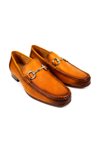 Carrucci Victor Pebble Grain Leather Slip-On Horsebit Moccasin Loafer (CAR1008)-AmbrogioShoes