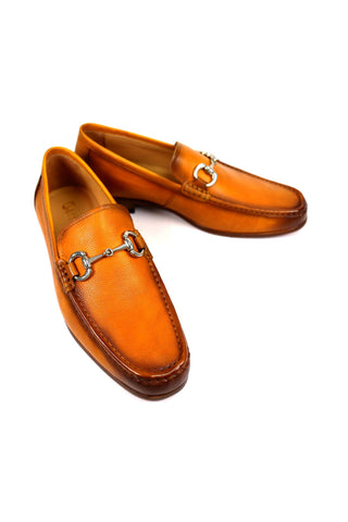 Carrucci Victor Pebble Grain Leather Slip-On Horsebit Moccasin Loafer (CAR1008)-AmbrogioShoes