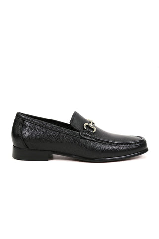 Carrucci Victor Pebble Grain Leather Slip-On Horsebit Moccasin Loafer (CAR1008)-AmbrogioShoes