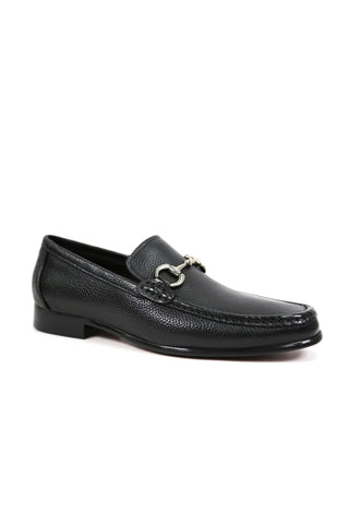 Carrucci Victor Pebble Grain Leather Slip-On Horsebit Moccasin Loafer (CAR1008)-AmbrogioShoes