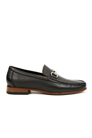 Carrucci Victor Pebble Grain Leather Slip-On Horsebit Moccasin Loafer (CAR1008)-AmbrogioShoes