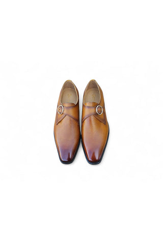 Carruci KS509-20 Leather Single Monk-Strap-AmbrogioShoes