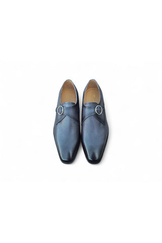 Carruci KS509-20 Leather Single Monk-Strap-AmbrogioShoes
