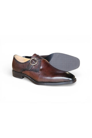 Carruci KS509-20 Leather Single Monk-Strap-AmbrogioShoes