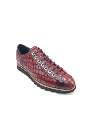Carruci KS626-02 Embossed Leather Sneaker-AmbrogioShoes
