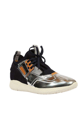 Cesare Paciotti 4US Sp Silver Vacc Cuoio Silver Navy Sneakers (CPM5311)-AmbrogioShoes