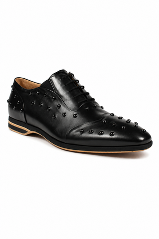 Cesare Paciotti Baby Lux Black Leather Oxfords (CPM2411)-AmbrogioShoes