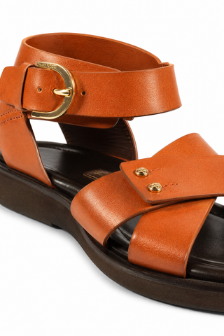 Cesare Paciotti Biscotto Buckle Logo Leather Sandals (CPM2377)