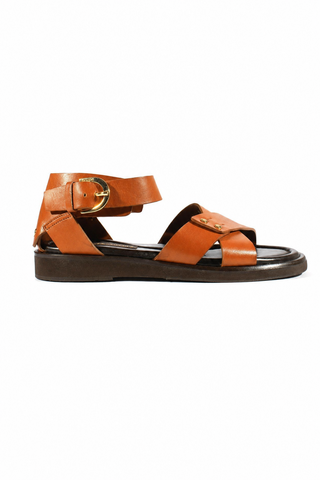 Cesare Paciotti Biscotto Buckle Logo Leather Sandals (CPM2377)-AmbrogioShoes