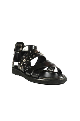 Cesare Paciotti Black Leather Studded Gladiator Sandals (CPM2373