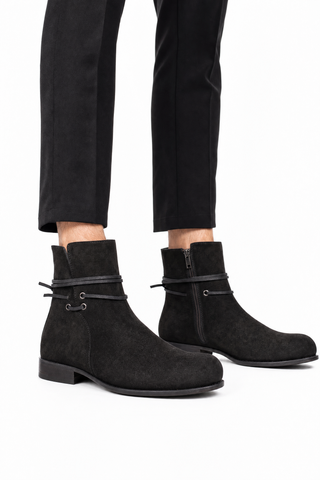 Cesare Paciotti Black Suede Boots (CPM2019)-AmbrogioShoes