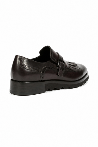 Cesare Paciotti Buckhold Loafers Black Calf Two Tone Tamponato (CPM5477)-AmbrogioShoes