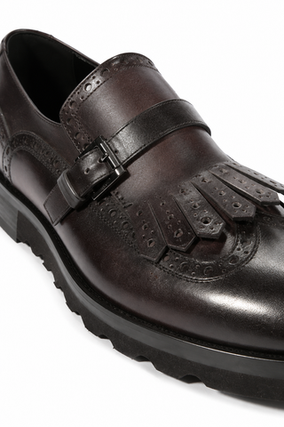 Cesare Paciotti Buckhold Loafers Black Calf Two Tone Tamponato (CPM5477)-AmbrogioShoes