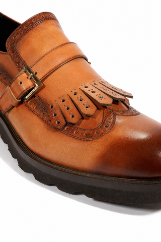 Cesare Paciotti Buckhold Loafers Camel/Brown Two Tone Tamponato Cuoio (CPM5478)-AmbrogioShoes