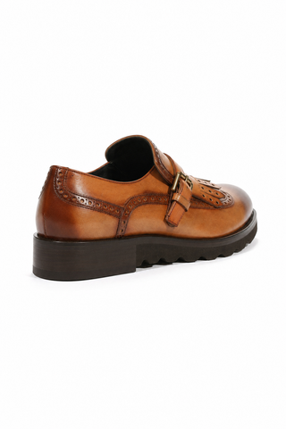 Cesare Paciotti Buckhold Loafers Camel/Brown Two Tone Tamponato Cuoio (CPM5478)-AmbrogioShoes