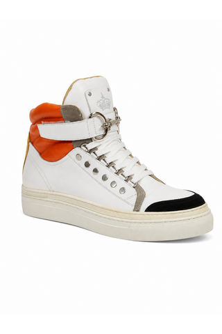 Cesare Paciotti Cam Black Dan Bianco White Leather Sneakers (CPM3116)-AmbrogioShoes