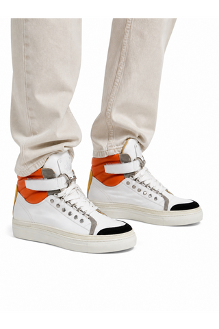Cesare Paciotti Cam Black Dan Bianco White Leather Sneakers (CPM3116)-AmbrogioShoes