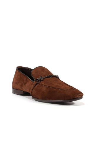 Cesare Paciotti Camoscio Fondente Brown Nappa Suede Loafers (CPM3136)-AmbrogioShoes