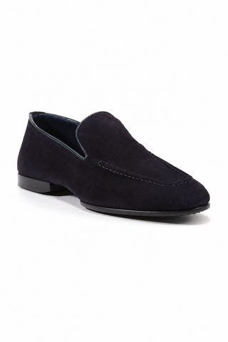 Cesare Paciotti Camoscio Navy Suede Loafers (CPM3129)-AmbrogioShoes