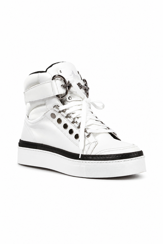 Cesare Paciotti Dan Bianco Dakar Black / White Leather Sneakers (CPM3032)-AmbrogioShoes