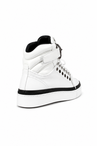 Cesare Paciotti Dan Bianco Dakar Black / White Leather Sneakers (CPM3032)-AmbrogioShoes